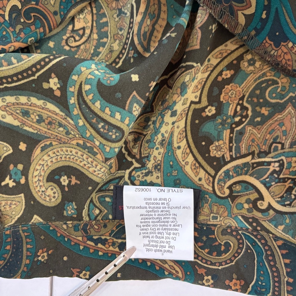 R&K Originals Vintage Paisley Sleeveless Maxi Dress Green Teal Size 8 90s Retro - Picture 9 of 10